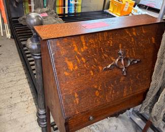 SLANT FRONT DESK AND IRON KING BED