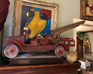 ANTIQUE LADDER FIRE TRUCK