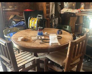 Wood built dining table