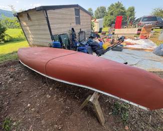Wooden row boat 
