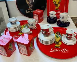 Lucaffe trays, coffee cups & saucers, Espresso cups & saucers, napkin holders from New Orleans