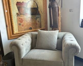 Large lounge chair, Mask, large art still life