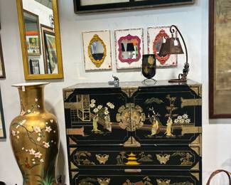 Asian chest and urn
