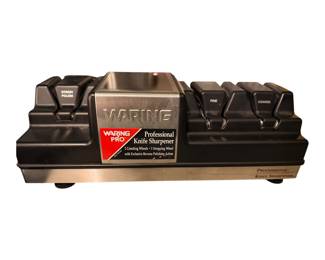 Warning knife sharpener