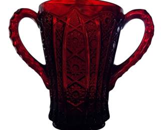 Vintage spoon vase red with double handles USA