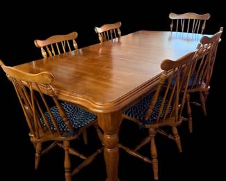 Dining table with six chairs