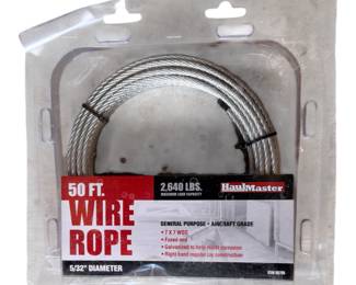 Never opened 50 ft wire rope