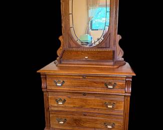Dixie furniture Recollections rustic country French chest with mirror
