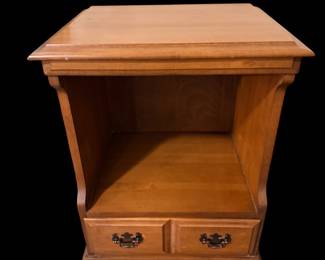Vintage maple open nightstand