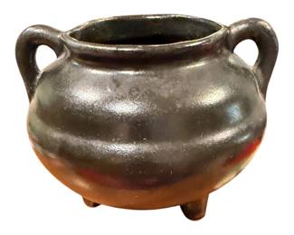 Vintage Roseville Pottery USA RRP Co. Black Cauldron Three Footed Pot