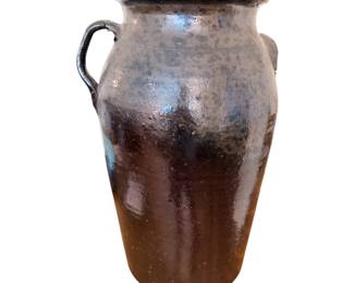 4 gallon crock. Handle has been broken and reattached.