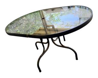 Patio glass top table