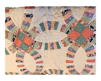 Hand made double wedding ring Quilt