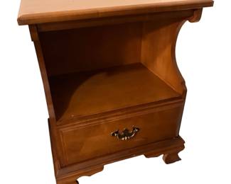 Vintage early American maple open nightstand