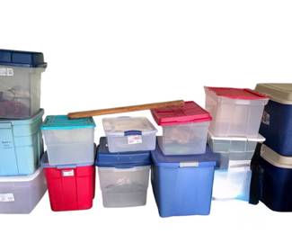 Lots of empty storage bins