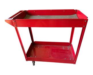 Several red work carts