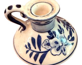 Blue delft candle holder