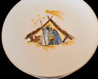 16 Kuba Joseph Manger Scene Plate Jesus Bavaria Germany Christmas Vintage Porcelain