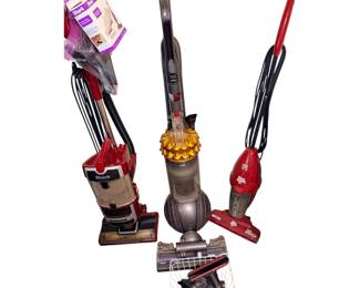Several vacuums, such as Dyson, dirt devil, and shark