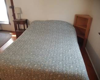Double/full bed; corner bookcase