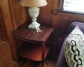 End table; table lamp