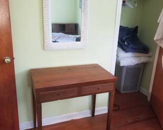 Mid-century modern bedroom suite: end table; mirror