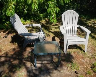 Plastic Adirondack chairs