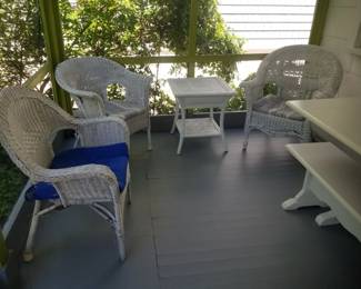 Wicker porch furniture