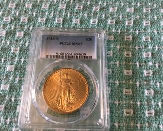 1915 S $20 piece