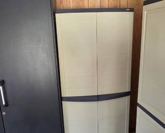 Plastic Storage Cabinets Set of 2