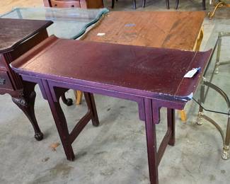 BAKER FURNITURE CHINESE CINNABAR RED ALTAR CONSOLE TABLE