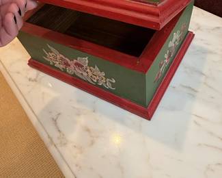 HandPainted Folk Art Wooden Keepsake Box second image