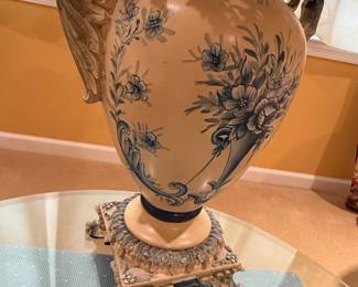 Decorative Urn Vase with Floral Motif