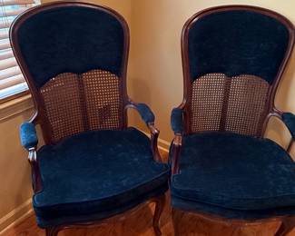 Pair of French Provincial Style Cane Back Armchairs
