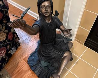 Girl with Butterflies Statue second image