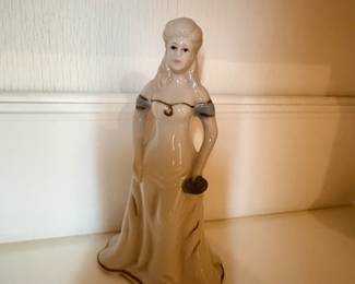 Vintage Porcelain Figurine of a Woman in a Gown