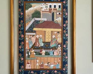 Mughal Style Miniature Painting on Silk