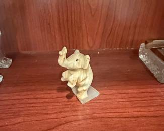 Carved Alabaster Elephant Figurine
