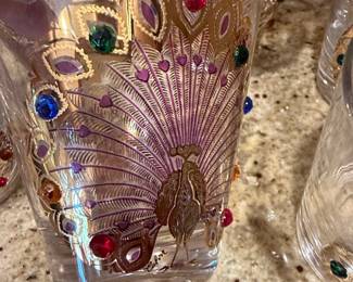 Culver Jeweled Peacock Glassware Set second image