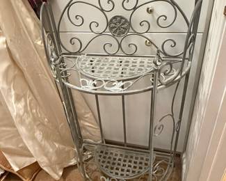 Ornate Scroll Metal Plant Stand or Shelf Unit