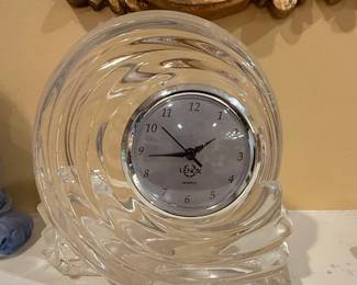 Lenox Crystal Azar Collection Swirl Desk Clock