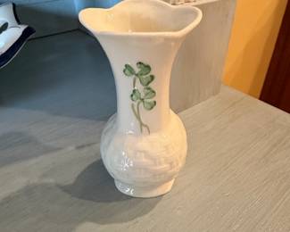 Belleek Ireland Shamrock Mini Vase