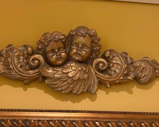 Ornate Cherub and Scroll Mirror Frame Embellishment