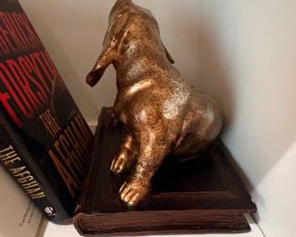 Bronze Finish Dachshund Figurine Bookends