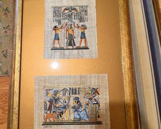 Framed Egyptian Papyrus Art