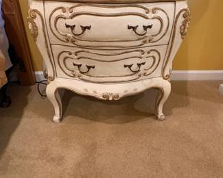 John Widdicomb Louis XV Style Creme Painted Nightstand
