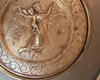 Framed Relief Plaque with Winged Figure and Child second image