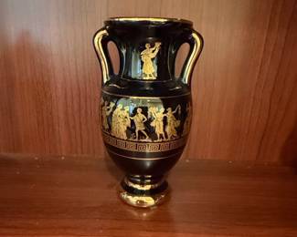 SK Hand Made in Greece Vase with K Gold Trim