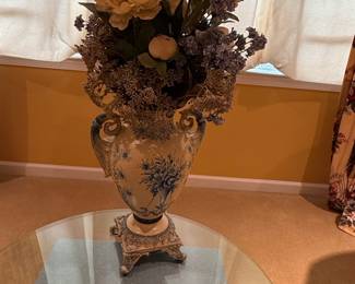 Decorative Urn Vase with Floral Motif second image