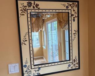 HandPainted Floral Motif Wall Mirror